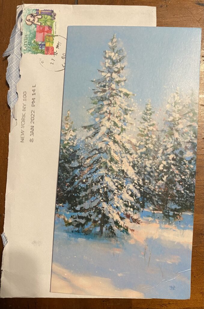 Card received from Latvia on Jan 26 2022