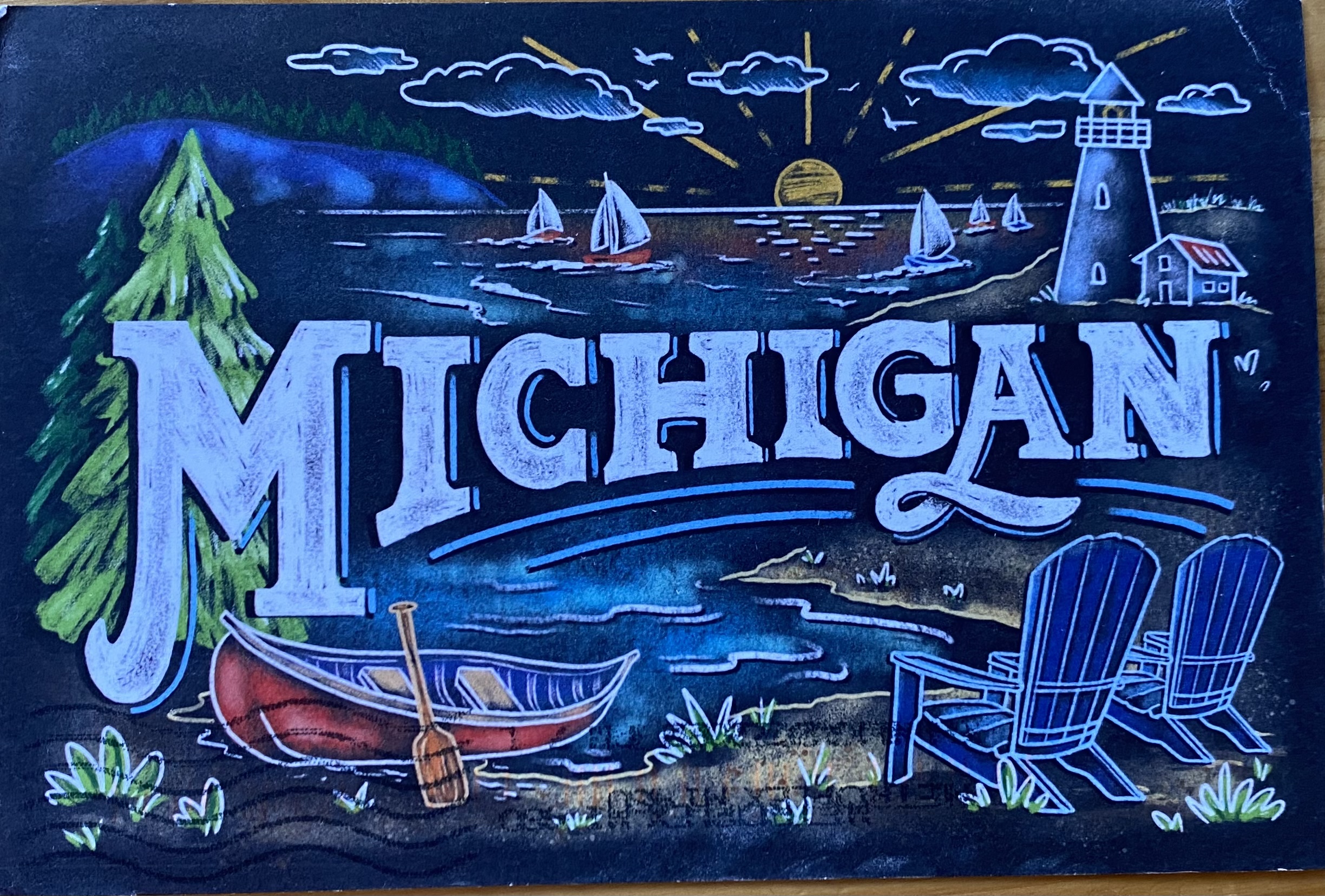 Postcard from Michigan, received August 10 2022