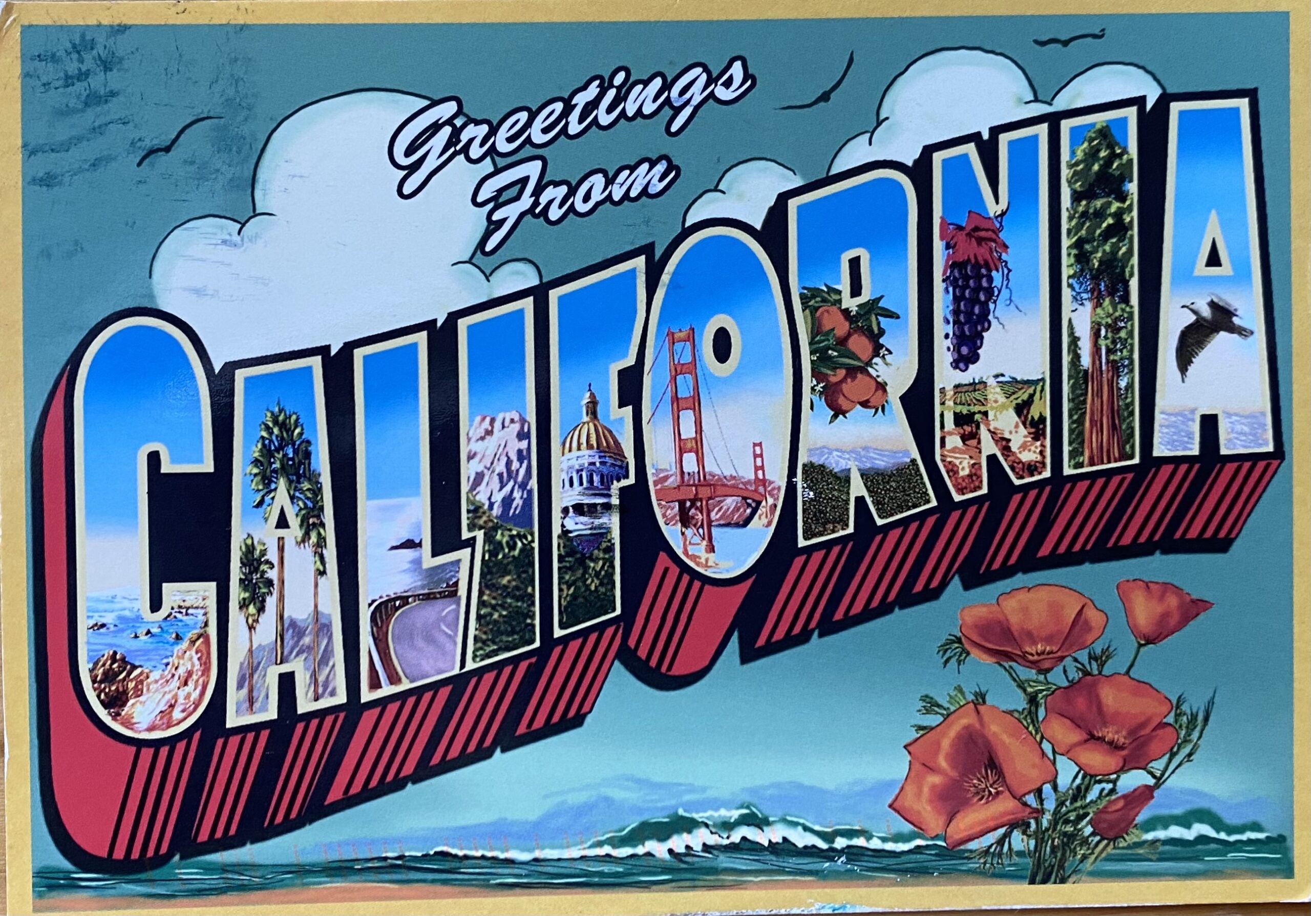 Postcard from California, received August 10 2022