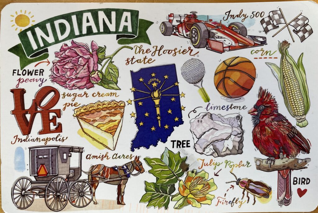 Postcard from Indiana, received October 1, 2022