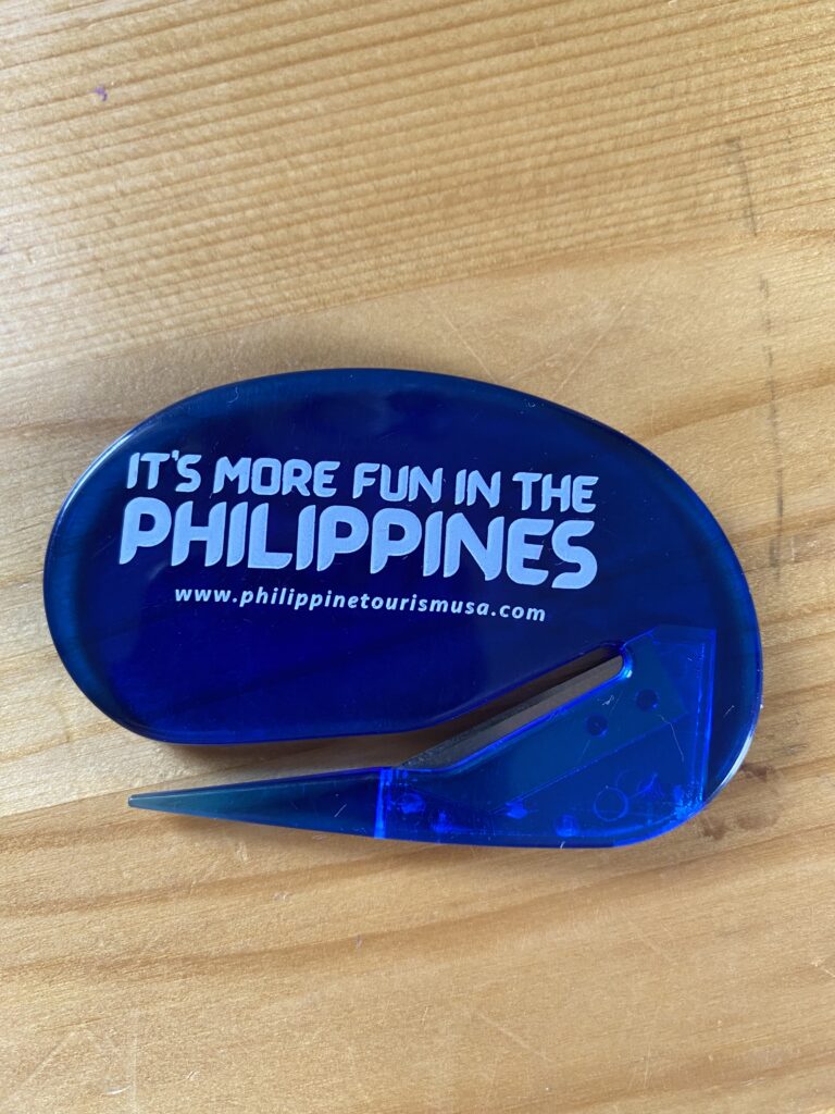 A letter opener from the Philippines. A gift from the consulate in San Francisco.